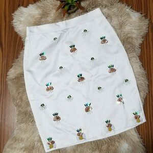 Banana Republic Pineapple Embellished Pencil Skirt